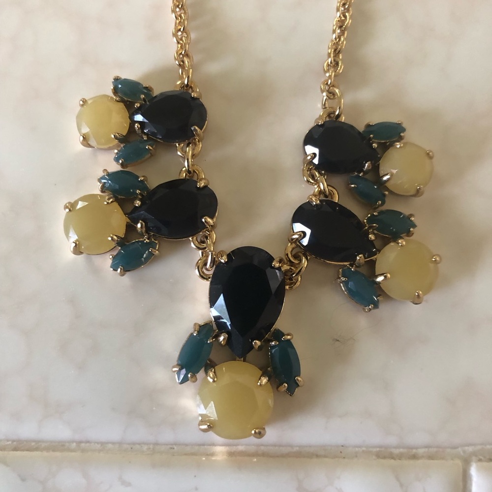 Kate Spade tri colored stone waterfall necklace